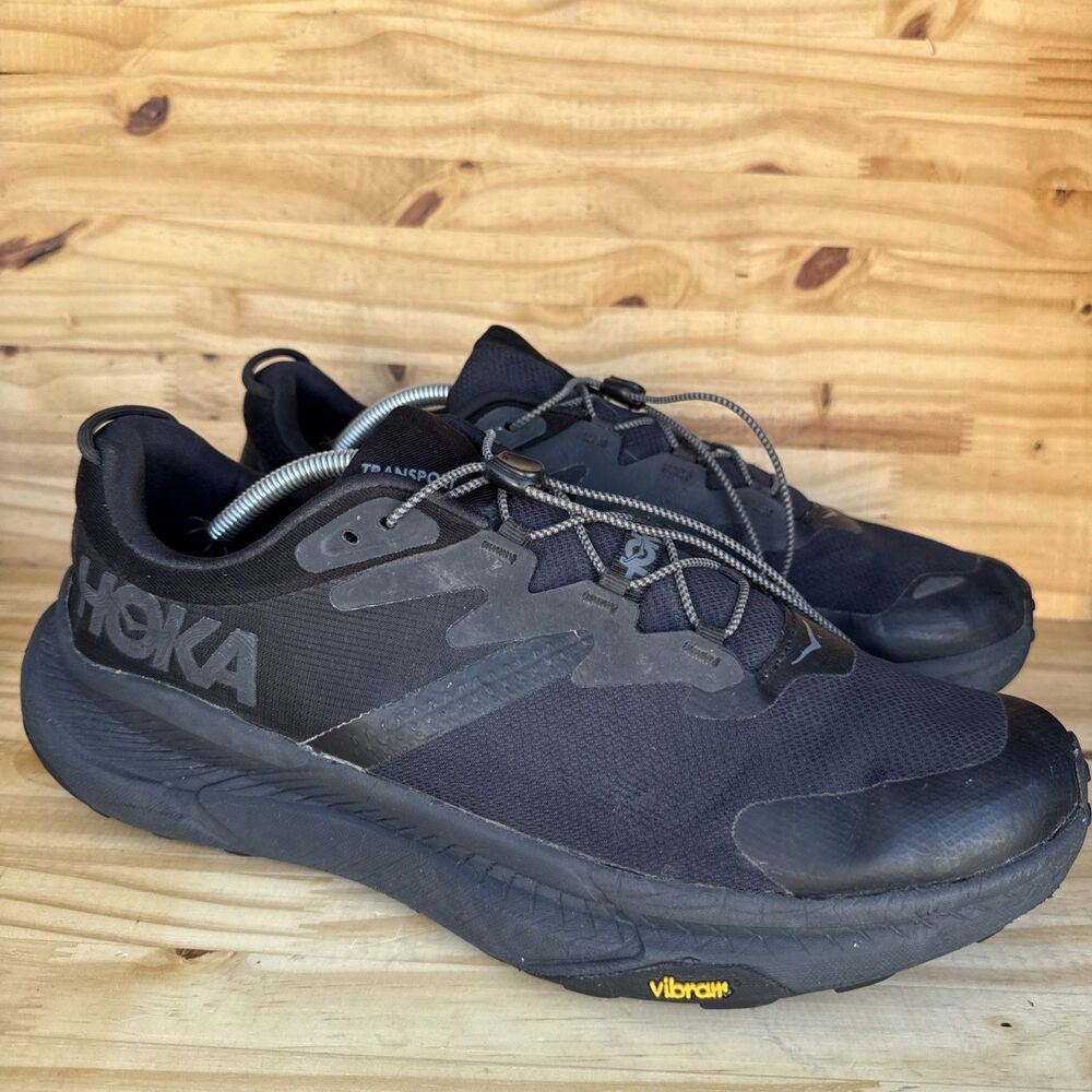 Hoka One One Transport Mens Size 13D Black Athletic Running Shoes Sneakers